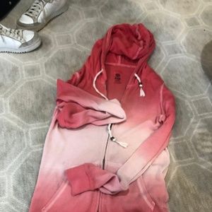 Roxy Pink & White Ombre Zip-Up